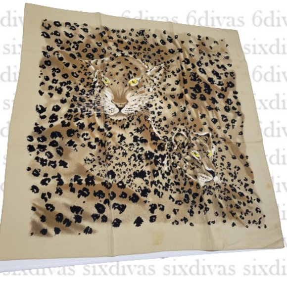 Animal Print Square Scarf Cheetah Print Square Scarf - Picture 6 of 6